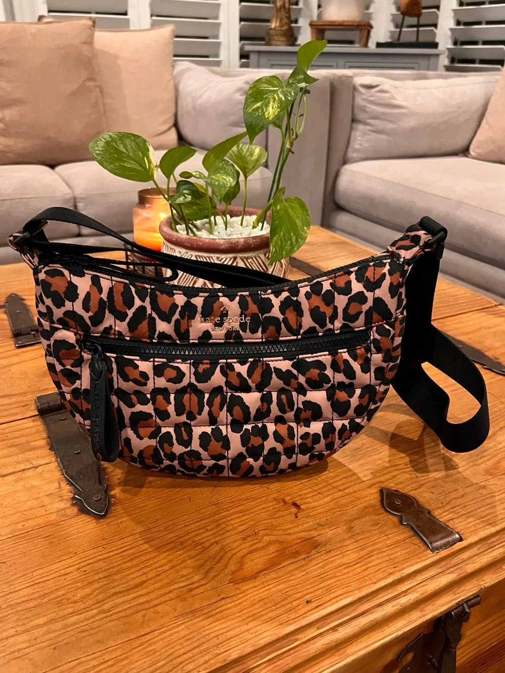 Kate Spade Quilted Leopard Print Sling Bag